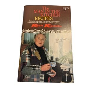 VTG Kmart Cookbook The Man In The Kitchen Recipes Van Johnson Brown Softcover OS